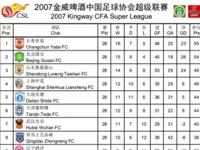 2007年中超积分榜 2007中超最终积分榜